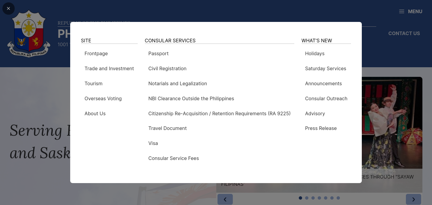Screenshot of the new website in dark mode